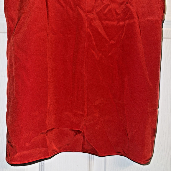 Theory Silk Sleeveless Top Size Petite Red Halter Neck Blouse Designer - Picture 8 of 8